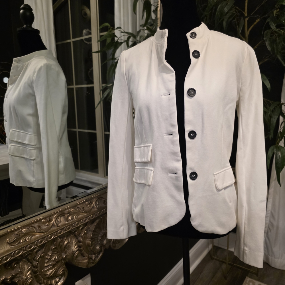 By Design White Stretch Button-Front Blazer – Women’s Size Small
